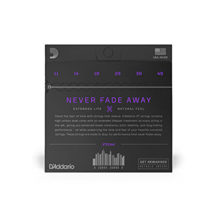 DADDARIO XTE1149 ELEKTRO GİTAR TEL SETİ, XT, 11-49, MEDIUM COATED