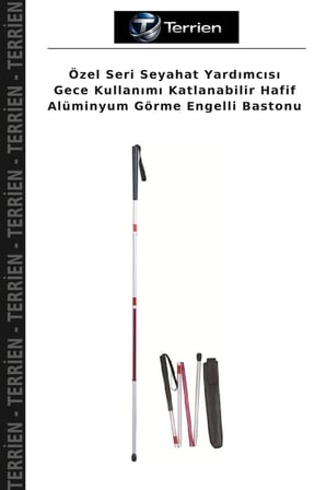 Özel Seri Seyahat Yardımcısı Gece Kullanımı Katlanabilir Hafif Alüminyum Görme Engelli Bastonu