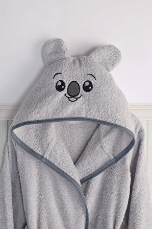 Unisex Koala Desenli Çocuk Bornozu