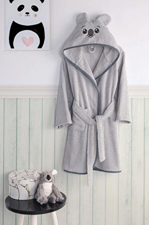 Unisex Koala Desenli Çocuk Bornozu