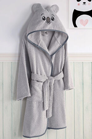 Unisex Koala Desenli Çocuk Bornozu