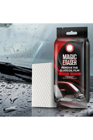 1 Adet Magic Eraser Cam Yağ Filmi Temizleme Süngeri – Araç Camı, Yan Ayna Ve Far İçin Mild Formül Oil Film Remover Glass Cleaner