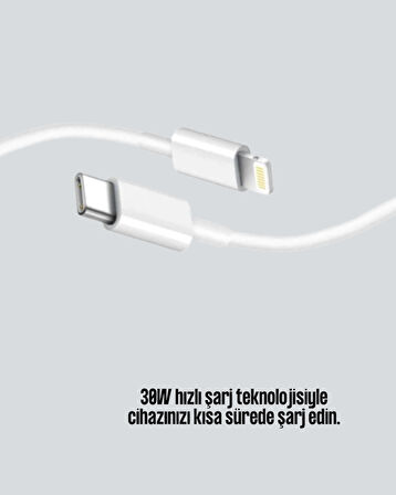 Orijinal Kalite 30W Type-C Lightning Hızlı Şarj Kablosu – 1.2m Dayanıklı