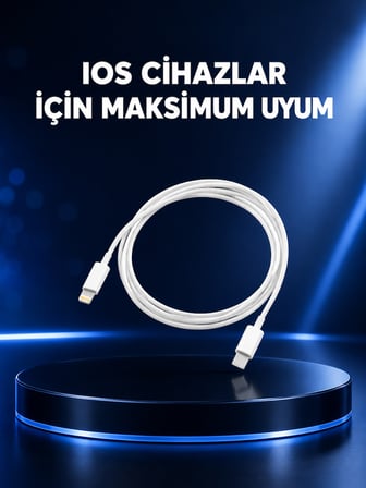 30W Type-C Lightning Hızlı Şarj Kablosu 1.2m iPhone Uyumlu -