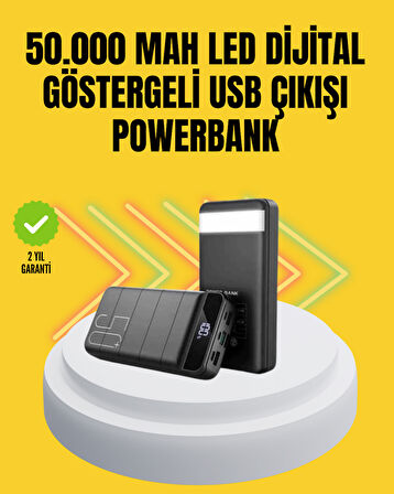 Profesyonel 50.000 mAh Powerbank – Aynı Anda Birden Fazla Cihaz Şarj Eden, Dayanıklı ve Güvenli Taşınabilir Şarj Cihazı