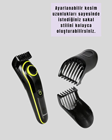 LED Ekranlı Şarjlı Saç ve Sakal Kesme Makinesi Erkek Bakım Cihazı Çok Başlıklı Set