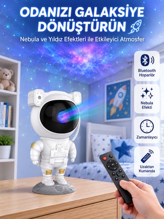 Dekoratif ve Fonksiyonel Astronot Projeksiyon Aydınlatma -