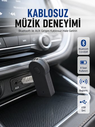 Kablosuz Bağlantı ile Müzik ve Görüşme Araç Kiti -