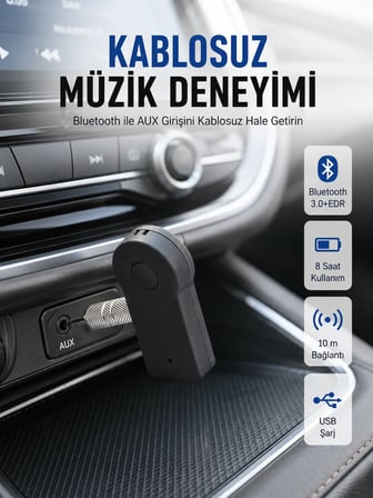 Kablosuz Bağlantı ile Müzik ve Görüşme Araç Kiti