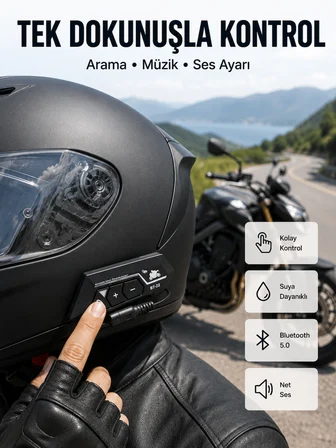 Motosiklet Sürüşleri İçin BT22 Kask Bluetooth Kulaklık Mikrofonlu Yeni Nesil -