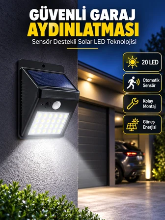 Kablo Gerektirmeyen Solar Led Bahçe Ve Veranda İşığı Yeni Nesil -