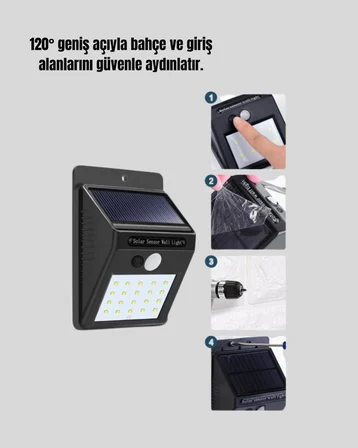 Kablo Gerektirmeyen Solar Led Bahçe Ve Veranda İşığı Yeni Nesil -