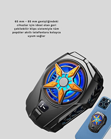 Oyunlar İçin Güçlü Telefon Soğutucu Fan Dijital Ekranlı