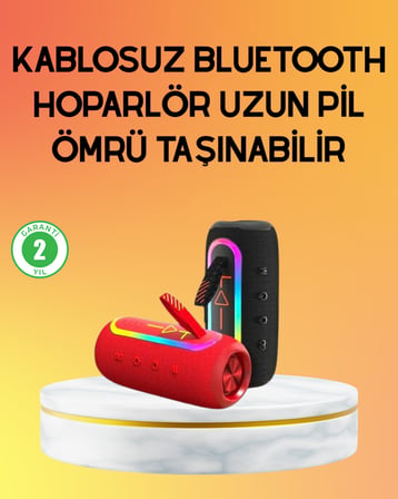 Yüksek Ses Kaliteli Kablosuz Hoparlör LED Işıklı -