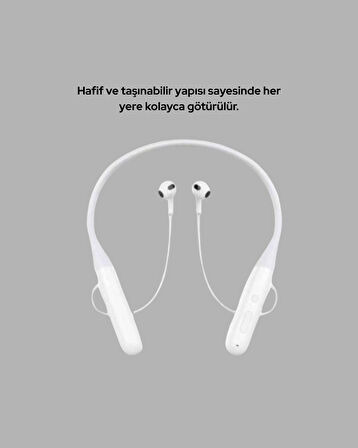 100 Saat Pil Ömrü Boyun Askılı Bluetooth Kablosuz Kulaklık