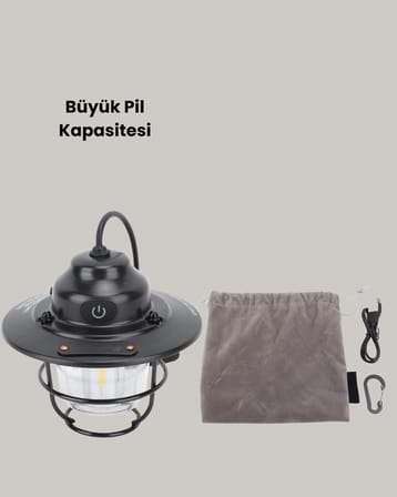 Dekoratif ve Fonksiyonel Taşınabilir Kamp Gece Lambası -