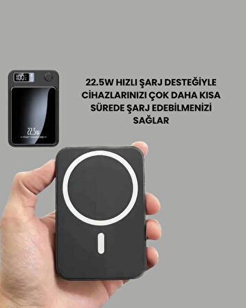 Manyetik ve Hızlı Kablosuz Şarj Güç Bankası Powerbank