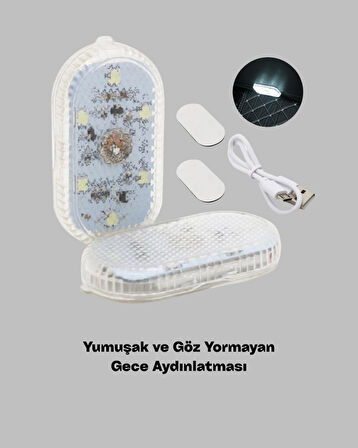 Dokunmatik Sensörlü Şarjlı Araç İçi Ambiyans Aydınlatma