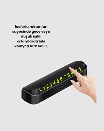 Fosforlu Araç İçi Park Numaratörü – Gece Görünümlü Şık Çözüm