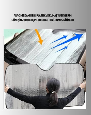 Gelişmiş Yansıtıcılı Katlanabilir Araç Güneşliği – Alüminyum & Süngerli İzolasyon Teknolojisi