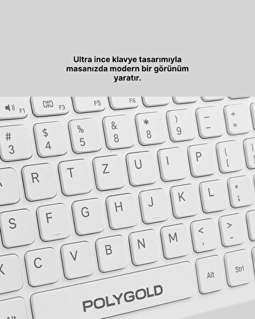 Ergonomik Kablosuz Klavye Mouse Takımı - Tam Boy, Sessiz ve Güvenilir