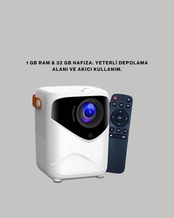 Android Sistemli Mini Projektör – Uygulama Destekli Akıllı Kullanım Yeni Nesil -