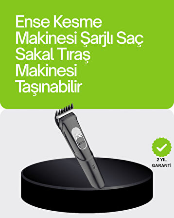 Güçlü Motorlu, 3 Ayarlı Kablosuz Şarjlı Tıraş Makinesi – Uzun Ömürlü Kesim