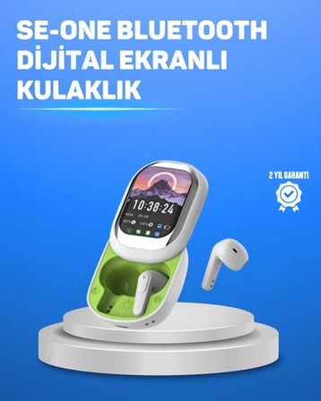 Şık Tasarımlı Siyah Beyaz Kablosuz Kulaklık Çoklu Dil Destekli -