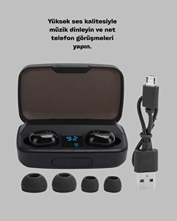 A10s TWS Bluetooth 5.0 Kablosuz Kulaklık 1800 mAh Şarj Kutulu