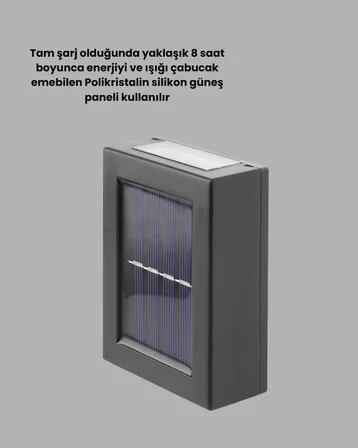 Güneş Enerjili Su Geçirmez Led Duvar Lambası Yeni Nesil -
