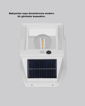 Üç Modlu Güneş Enerjili Duvar Lambası 1800mAh Bataryalı ve Hareket Sensörlü -
