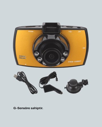 Araç İçi HD DVR Kamera G Sensor ve Hareket Algılama Özellikli