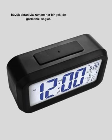 Sensörlü Dijital Masa Saati Alarm ve Sıcaklık Göstergeli -
