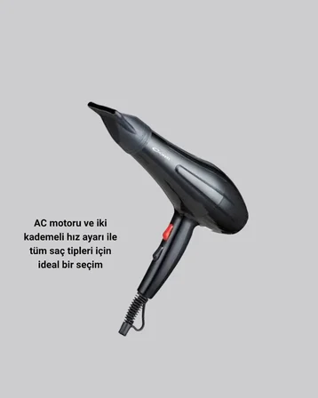 2200W Fön Makinesi – Profesyonel AC Motor, Soğuk ve Sıcak Üfleme