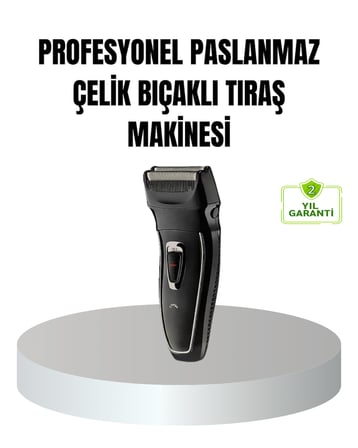 Profesyonel Şarjlı Saç ve Sakal Tıraş Makinesi – Çelik Bıçaklı, Ayarlanabilir Başlıklı, Kablosuz -