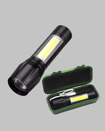4 Mod Şarjlı Işıldak | Ultra Güçlü Cree LED | Su Geçirmez Alüminyum Gövde -