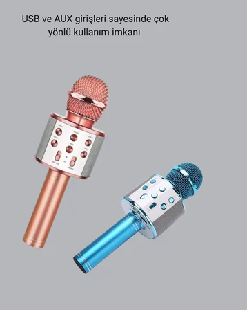 Kablosuz Bluetooth Karaoke Mikrofon  Yankı Efektli