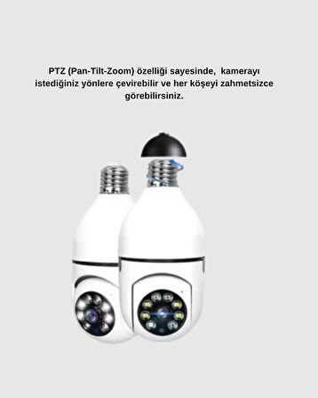 360 Derece Dönebilen Akıllı Duylu Kamera – PTZ, Uzaktan Kontrol, Hareket Algılama