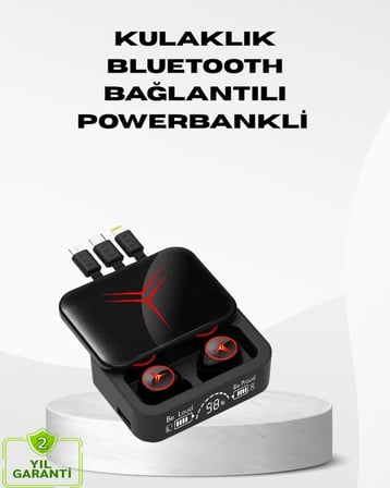Powerbank Özellikli Bluetooth Kablosuz Kulaklık – Dokunmatik Kontrol, Uzun Pil Ömrü, Ergonomik Tasar