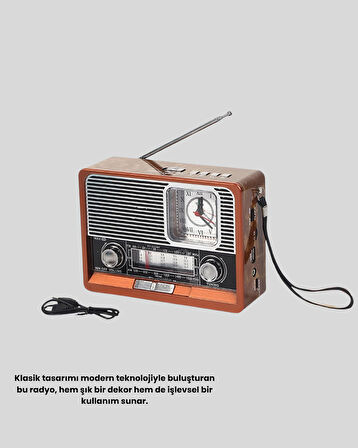 Dekoratif Vintage Radyo – Klasik Görünüm, Modern Fonksiyon ve Uzun Ömürlü Kullanım