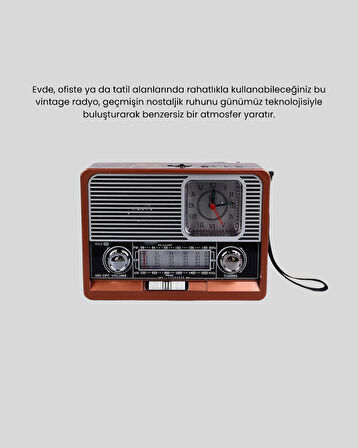 Dekoratif Vintage Radyo – Klasik Görünüm, Modern Fonksiyon ve Uzun Ömürlü Kullanım