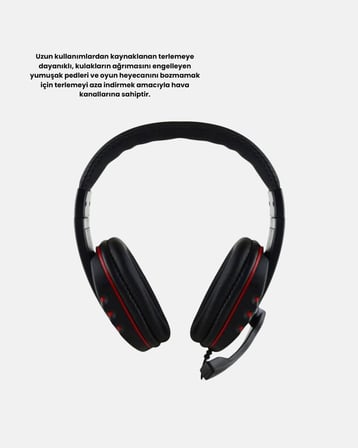 Rahat ve Dayanıklı Mikrofonlu Oyun Kulaklığı – Stereo Ses, Ayarlanabilir Kafa Bandı -