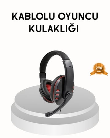 Profesyonel Gaming Kulaklık – Mikrofonlu, Yumuşak Pedli, Stereo Ses Kalitesi, Tere Dayanıklı -