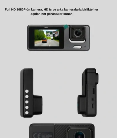 OREVİO Full HD 3’lü Araç Kamerası Geri Görüş Destekli Park Modlu 1080P DVR