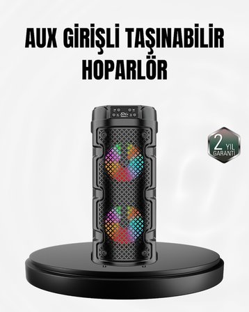 Kablosuz Stereo Hoparlör USB + SD Kart + AUX Destekli Bluetooth 5.0 -