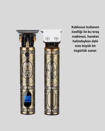 Kablosuz Şarjlı Profesyonel Tıraş Makinesi – 1800 mAh Lityum Pil -