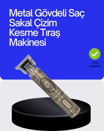 Kompakt Tasarımlı, Güçlü Motorlu Saç sakal Kesme Makinesi ve 4 Kılavuz Tarak -