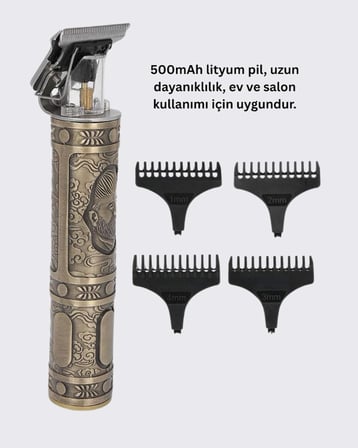 Dayanıklı Çelik Kafa ve Güçlü Motorlu Saç Sakal Makinesi -