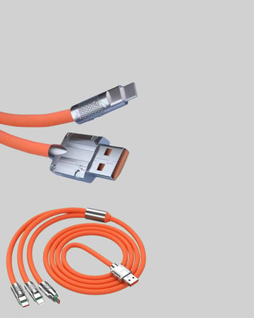 120 W Şarj ve Veri Aktarımı Kablo– 3 Başlıklı Çok Amaçlı Kablo Yüksek Hızlı -