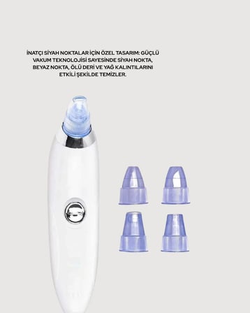 Cilt Dostu Vakumlu Siyah Nokta Temizleyici – Siyah Nokta, Yağ ve Makyaj Kalıntılarına Karşı